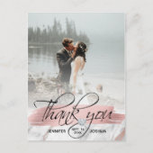 Rose Gold Pinselstriche Hochzeit Vielen Dank | 2 F Postkarte (Vorderseite)