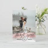 Rose Gold Pinselstriche Hochzeit Vielen Dank | FOT Einladung (Stehend Vorderseite)