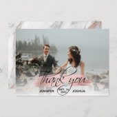 Rose Gold Pinselstriche Hochzeit Vielen Dank | FOT Einladung (Vorne/Hinten)