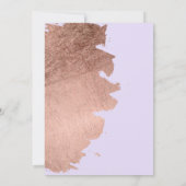 Rose Gold Pinselstriche Lavendel Sweet 16 Einladung (Rückseite)