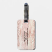 Rose Gold Pinselstriche Monogramm Gepäckanhänger (Rückseite vertikal)