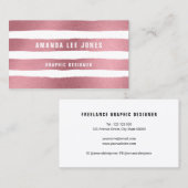 Rose Gold Pinselstriche Visitenkarte (Vorne/Hinten)