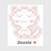 Rose Gold Pixel Cat Aufkleber (Blatt)