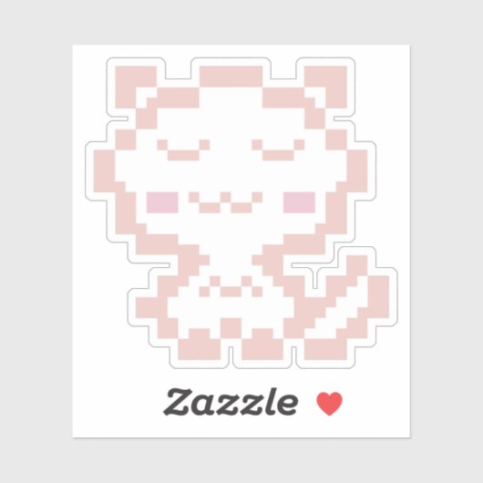 Rose Gold Pixel Cat Aufkleber (Blatt)