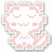 Rose Gold Pixel Cat Aufkleber (Vorderseite)