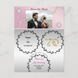 Rose Gold Platin 70 Jahre Jubiläum Save the Date Postkarte