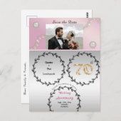 Rose Gold Platin 70 Jahre Jubiläum Save the Date Postkarte (Vorne/Hinten)