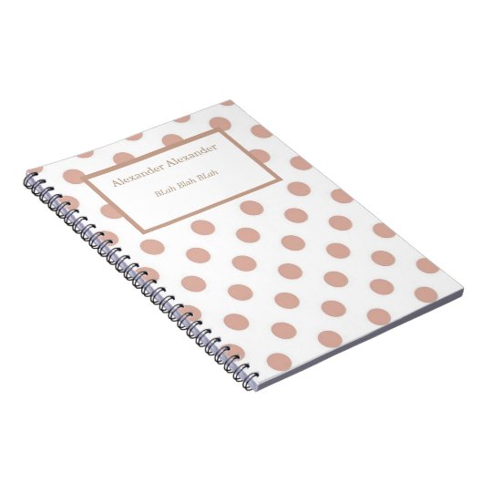 Rose Gold Pokadot NoteBook Notizblock (Rechte Seite)