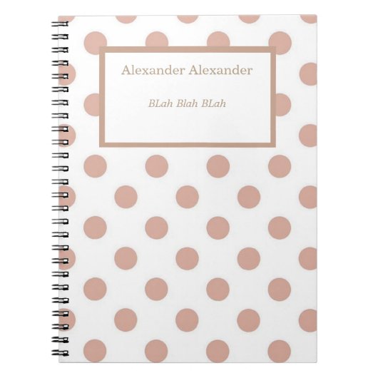 Rose Gold Pokadot NoteBook Notizblock (Vorderseite)