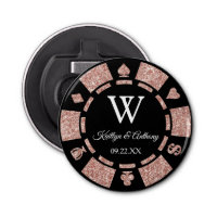 Rose Gold Poker Chip Casino Hochzeitsfeier Gefalle