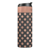 Rose Gold Polka Dot Custom Thermal Tumbler Thermosbecher (Nach links gedreht)