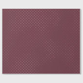Rose Gold Polka Dot Muster auf Burgund Geschenkpapier (Flach)