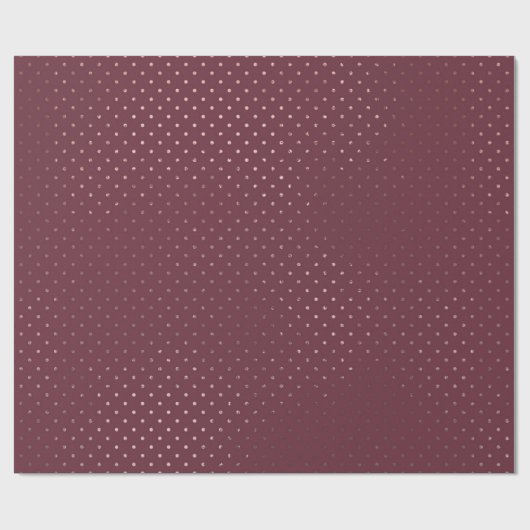 Rose Gold Polka Dot Muster auf Burgund Geschenkpapier (Flach)