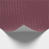 Rose Gold Polka Dot Muster auf Burgund Geschenkpapier (Ecke)