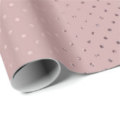 Rose Gold Polka Dot Muster auf Rosa Rosa Geschenkpapier (Rolleneckpunkt)