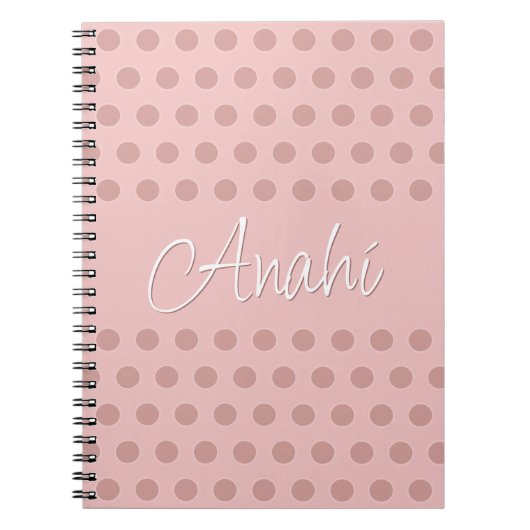 Rose Gold Polka Dot Personalisiert Notizblock (Vorderseite)