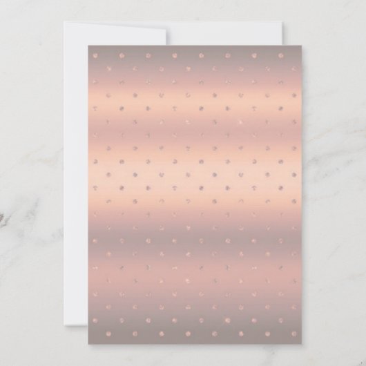 Rose Gold Polka Dots Border Brautparty Einladung (Rückseite)