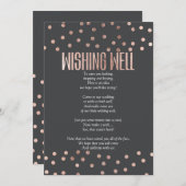 Rose Gold Polka Dots Holzkohle Schwarz wünschen gu Einladung (Vorne/Hinten)