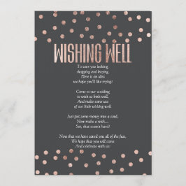 Rose Gold Polka Dots Holzkohle Schwarz wünschen gu Einladung