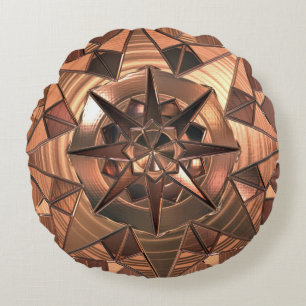 Rose Gold Polyester Rundwurfkissen (16") Rundes Kissen