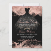 Rose Gold Princess Quinceañera Save the Date (Vorderseite)