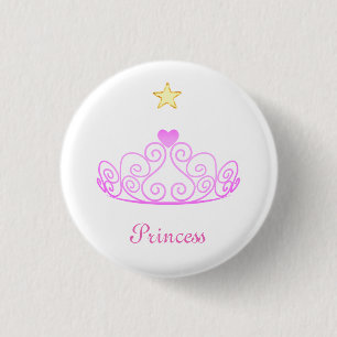 Rose Gold Princess Tiara, Stern & Kalligraphie Button