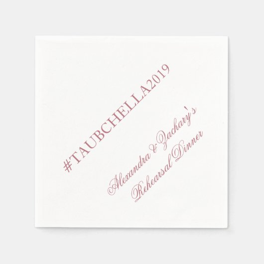 Rose Gold Probe Dinner Hochzeit Hashtag Napkins Serviette (Vorderseite)