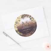 Rose Gold Product Label Creme Blume und Monogramm Runder Aufkleber (Umschlag)