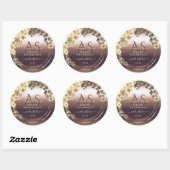 Rose Gold Product Label Creme Blume und Monogramm Runder Aufkleber (Blatt)
