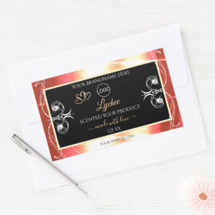 Rose Gold Produktkennzeichnungen Diamanten mit Log Rechteckiger Aufkleber