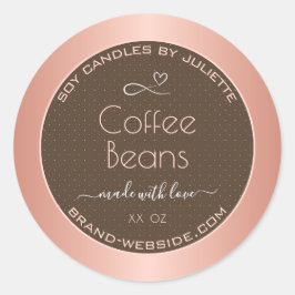 Rose Gold Produktverpackungsmarken braun farbig Runder Aufkleber