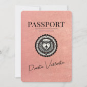 Rose Gold Puerta Vallarta Reisepass Save the Date (Vorderseite)