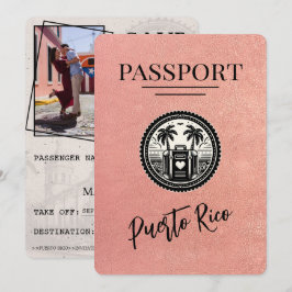 Rose Gold Puerto Rico Passport Save The Date