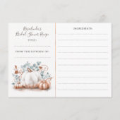 Rose Gold Pumpkin Fall Brautparty Rezept Begleitkarte (Vorderseite)