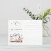 Rose Gold Pumpkin Fall Brautparty Rezept Begleitkarte (Stehend Vorderseite)