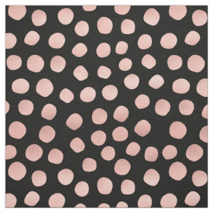 Rose Gold-Punktmuster auf schwarzem Druckstoff Stoff