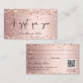 Rose Gold qcode Geschenkgutschein Visitenkarte (Vorne/Hinten)