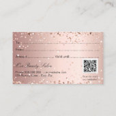 Rose Gold qcode Geschenkgutschein Visitenkarte (Rückseite)