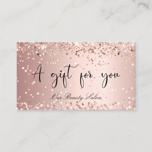 Rose Gold qcode Geschenkgutschein Visitenkarte (Vorderseite)