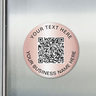 Rose Gold QR-Code Business-Promotion Magnet