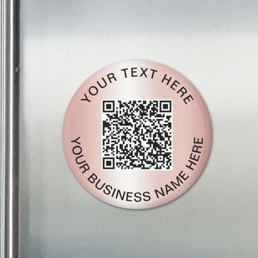 Rose Gold QR-Code Business-Promotion Magnet
