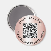 Rose Gold QR-Code Business-Promotion Magnet (Vorderseite/Rückseite)