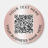 Rose Gold QR-Code Business-Promotion Magnet (Vorne)