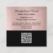 *~* Rose Gold QR Code Glitzer Butterfly Mystical Quadratische Visitenkarte (Rückseite)
