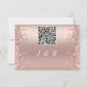 Rose Gold QR Code Hochzeitsvorlage (Rückseite)