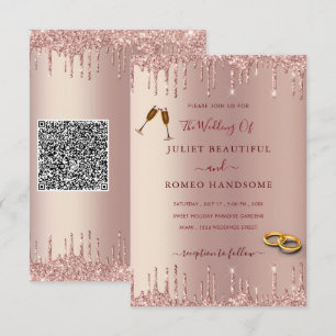 Rose Gold QR Code Hochzeitsvorlage