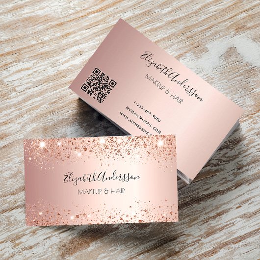 Rose Gold QR-Code Visitenkarte