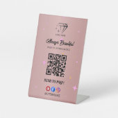 Rose Gold QR Code zur Bezahlung Sockelschild (Vorderseite)
