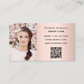 Rose Gold qr Foto elegant Treuekarte (Rückseite)