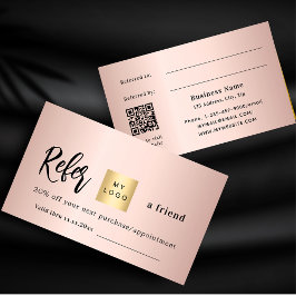 Rose Gold qr Geschäftslogo Referenzkarte Rabattkarte